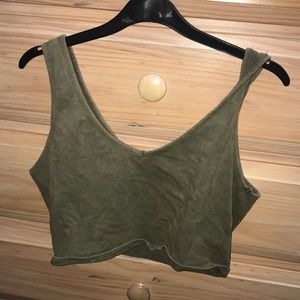 green crop top